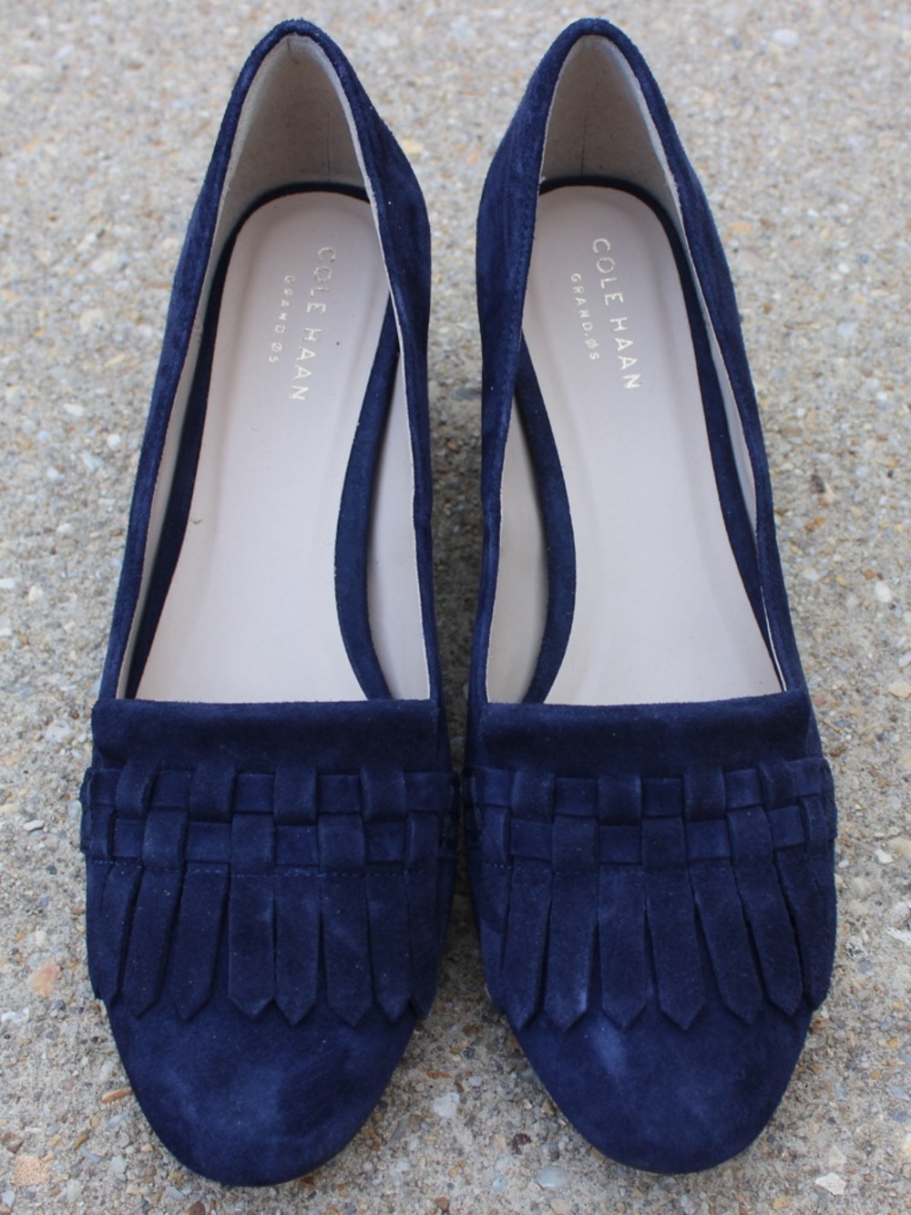 Cole Haan Mabel Grand Marine Blue Suede Pumps Sz 7.5